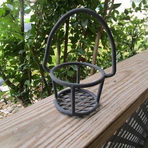 Vintage Primitive Solid Metal Small Basket